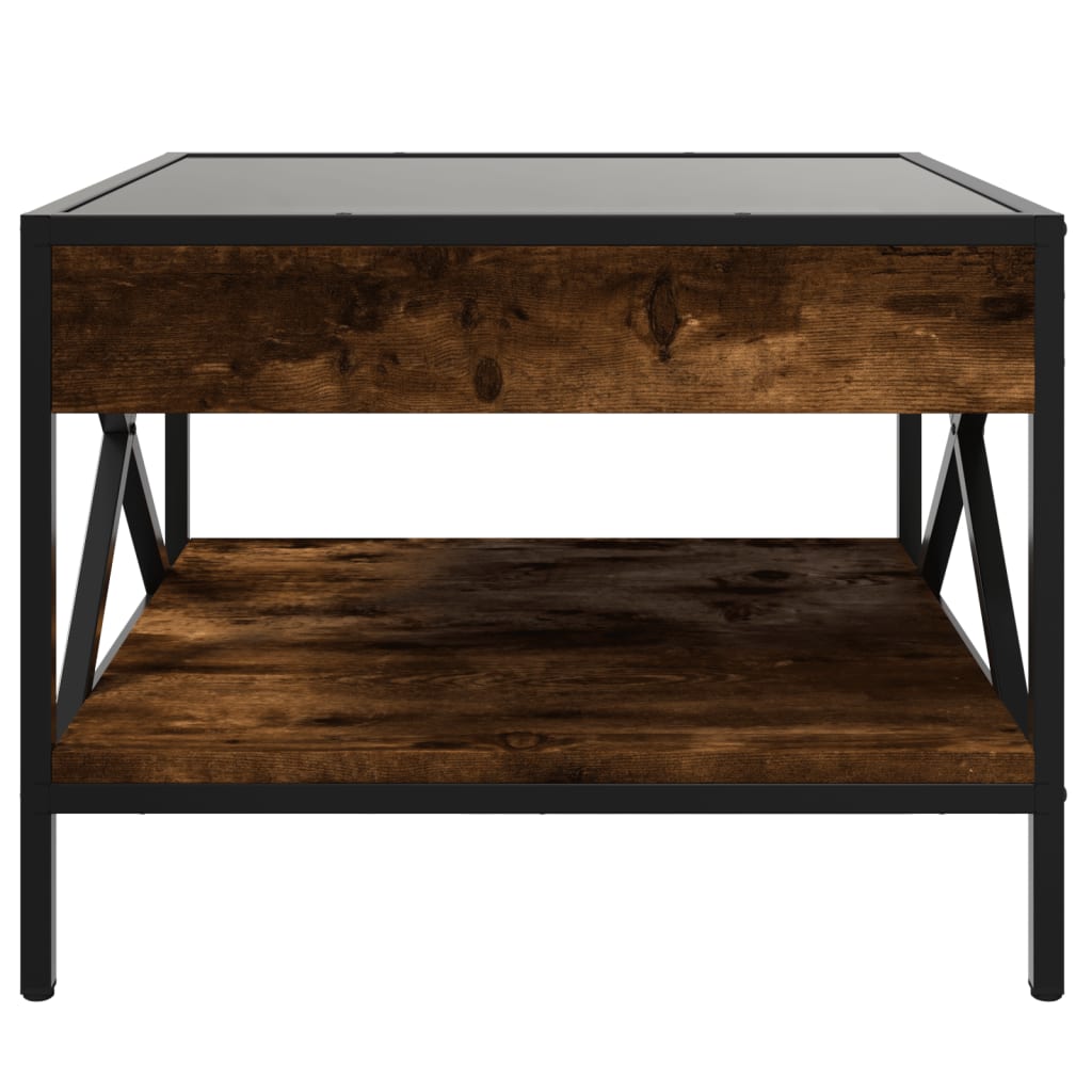 Salontafel met Infinity LED 50x50x38 cm gerookt eikenkleurig is nu te koop bij PeponiXL, paradijselijk wonen!