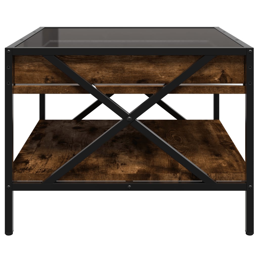 Salontafel met Infinity LED 50x50x38 cm gerookt eikenkleurig is nu te koop bij PeponiXL, paradijselijk wonen!