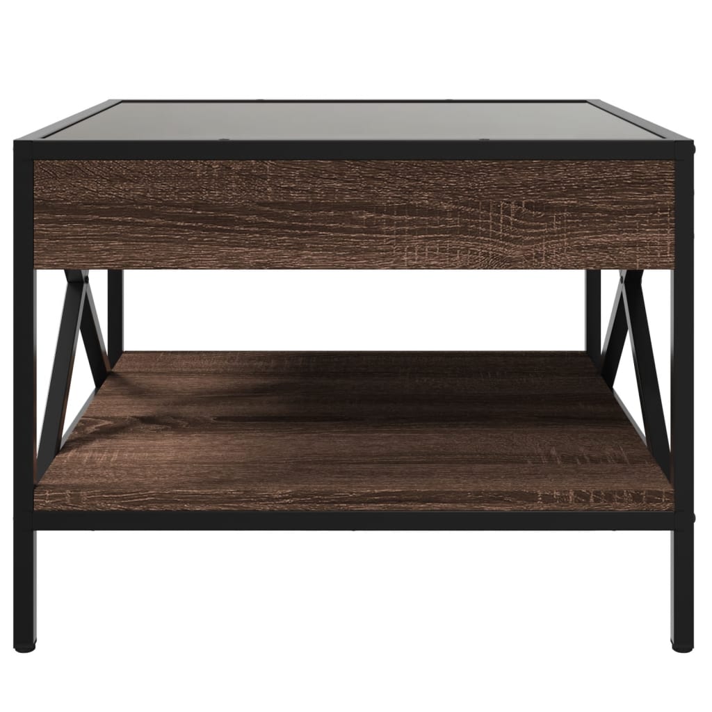 Salontafel met Infinity LED 50x50x38 cm bruin eikenkleurig is nu te koop bij PeponiXL, paradijselijk wonen!