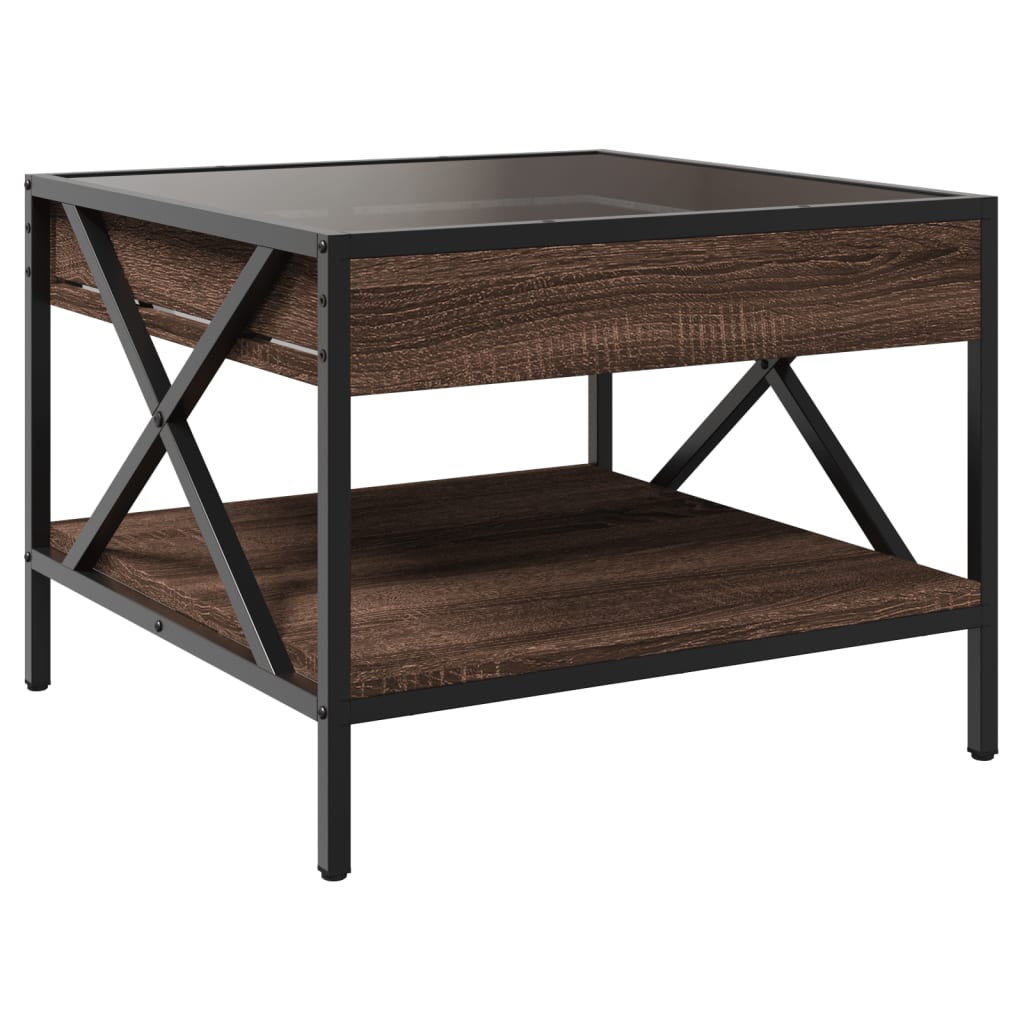 Salontafel met Infinity LED 50x50x38 cm bruin eikenkleurig is nu te koop bij PeponiXL, paradijselijk wonen!