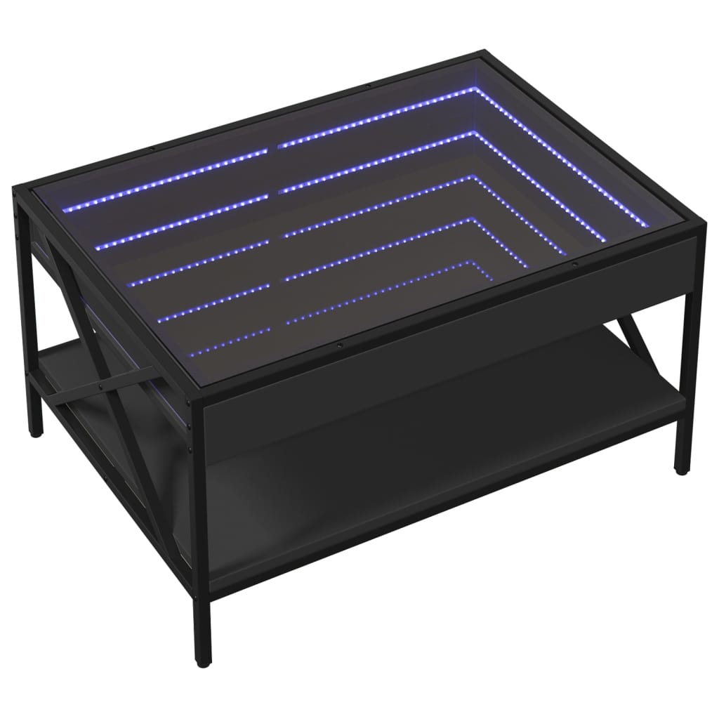 Salontafel met Infinity LED 70x50x38 cm zwart is nu te koop bij PeponiXL, paradijselijk wonen!