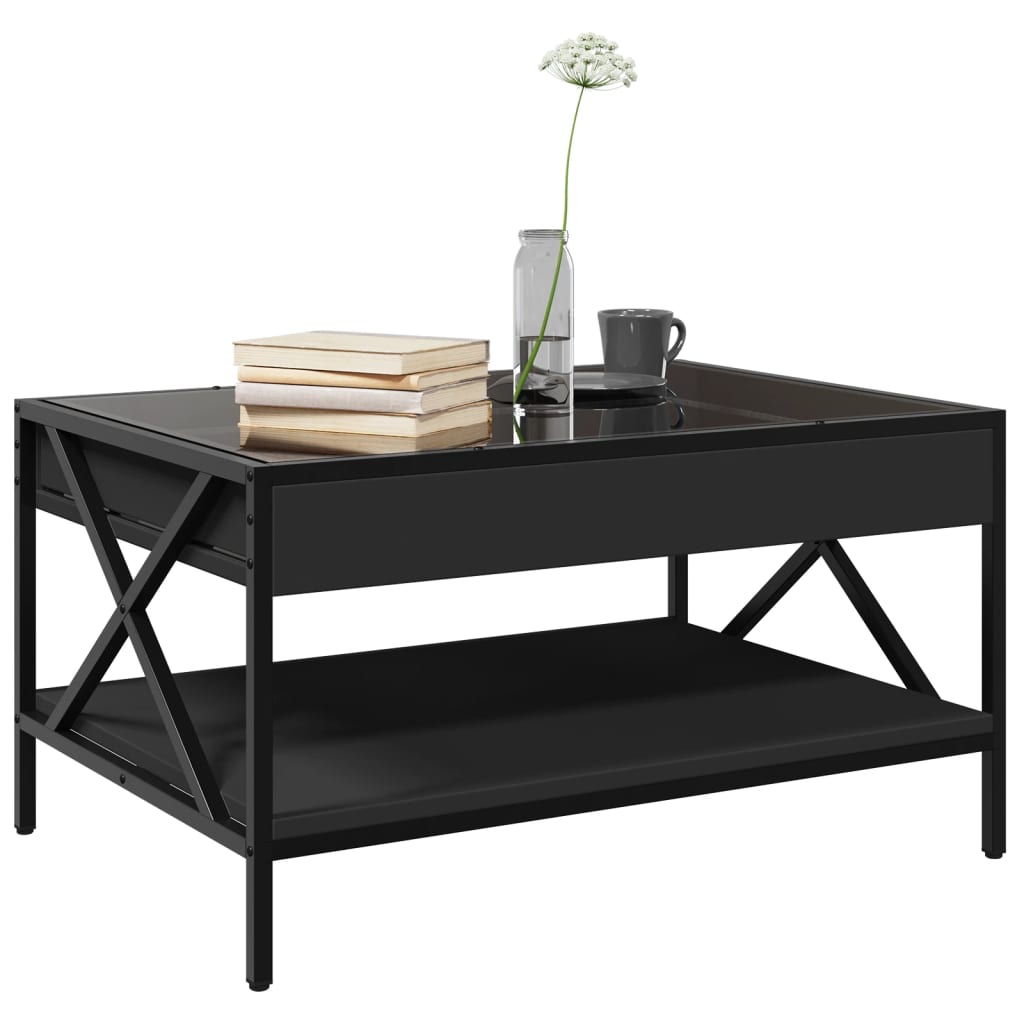 Salontafel met Infinity LED 70x50x38 cm zwart is nu te koop bij PeponiXL, paradijselijk wonen!