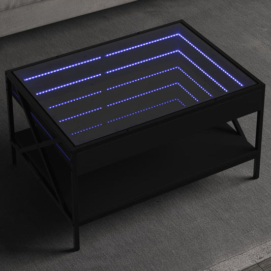 Salontafel met Infinity LED 70x50x38 cm zwart is nu te koop bij PeponiXL, paradijselijk wonen!