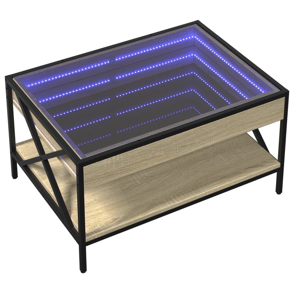 Salontafel met Infinity LED 70x50x38 cm sonoma eikenkleurig is nu te koop bij PeponiXL, paradijselijk wonen!
