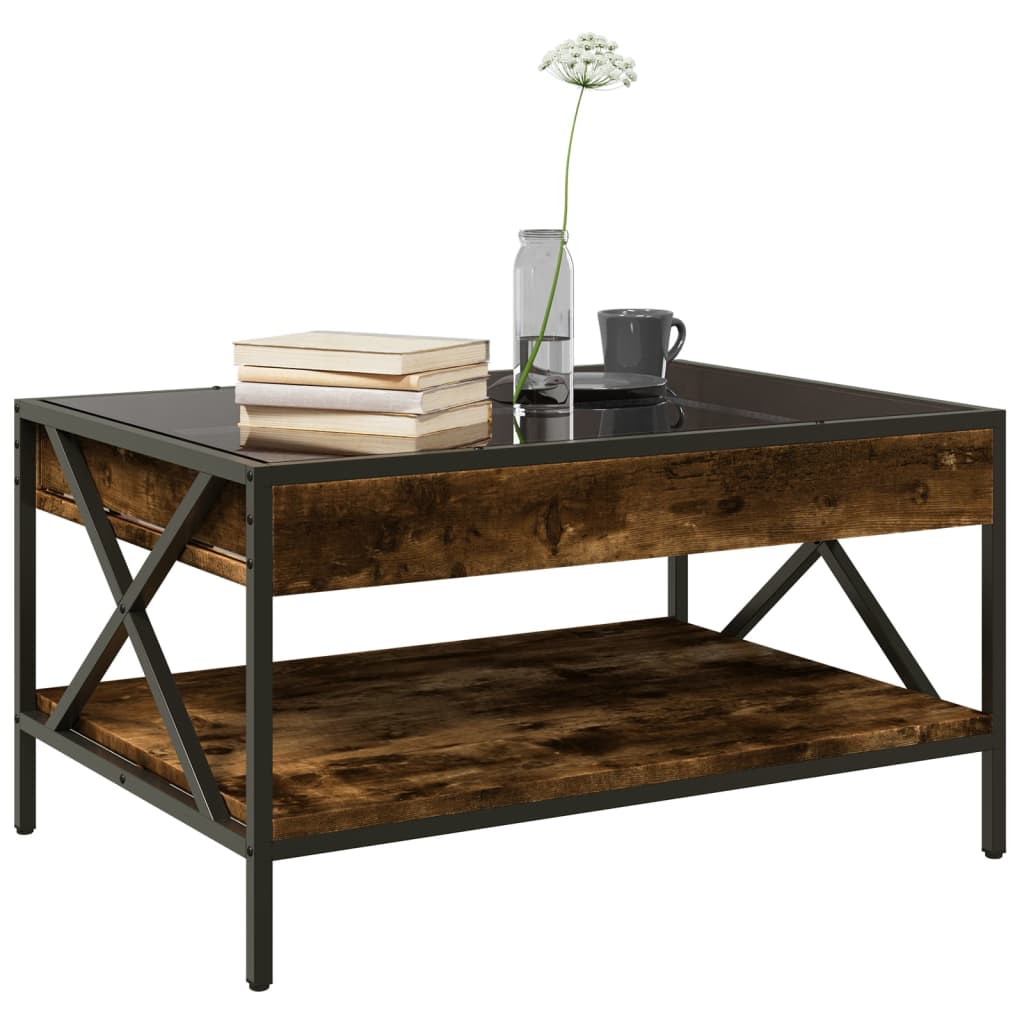 Salontafel met Infinity LED 70x50x38 cm gerookt eikenkleurig is nu te koop bij PeponiXL, paradijselijk wonen!