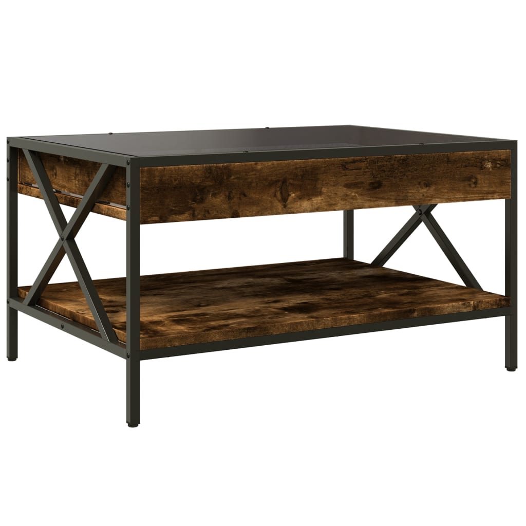 Salontafel met Infinity LED 70x50x38 cm gerookt eikenkleurig is nu te koop bij PeponiXL, paradijselijk wonen!