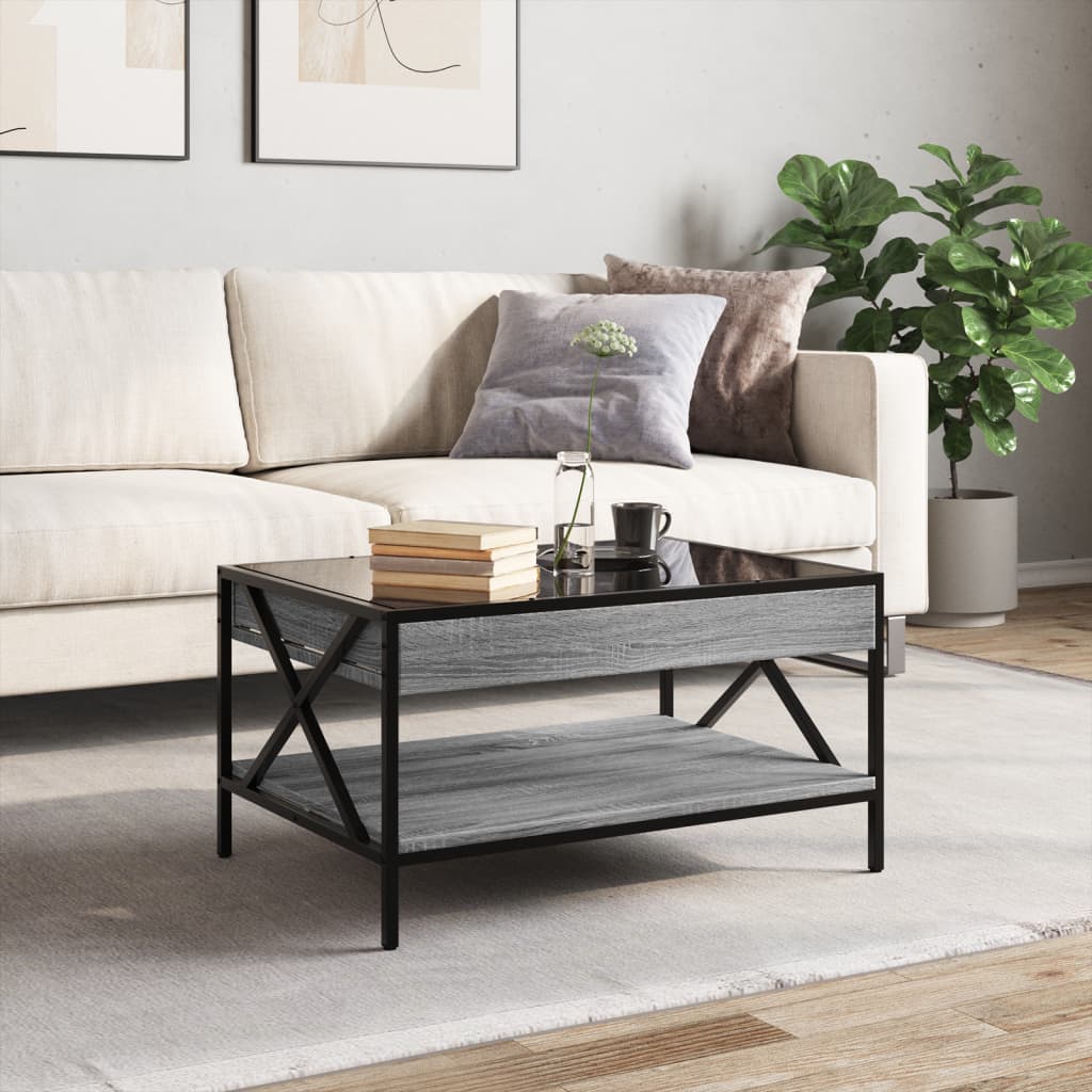 Salontafel met Infinity LED 70x50x38 cm grijs sonoma eikenkleur is nu te koop bij PeponiXL, paradijselijk wonen!