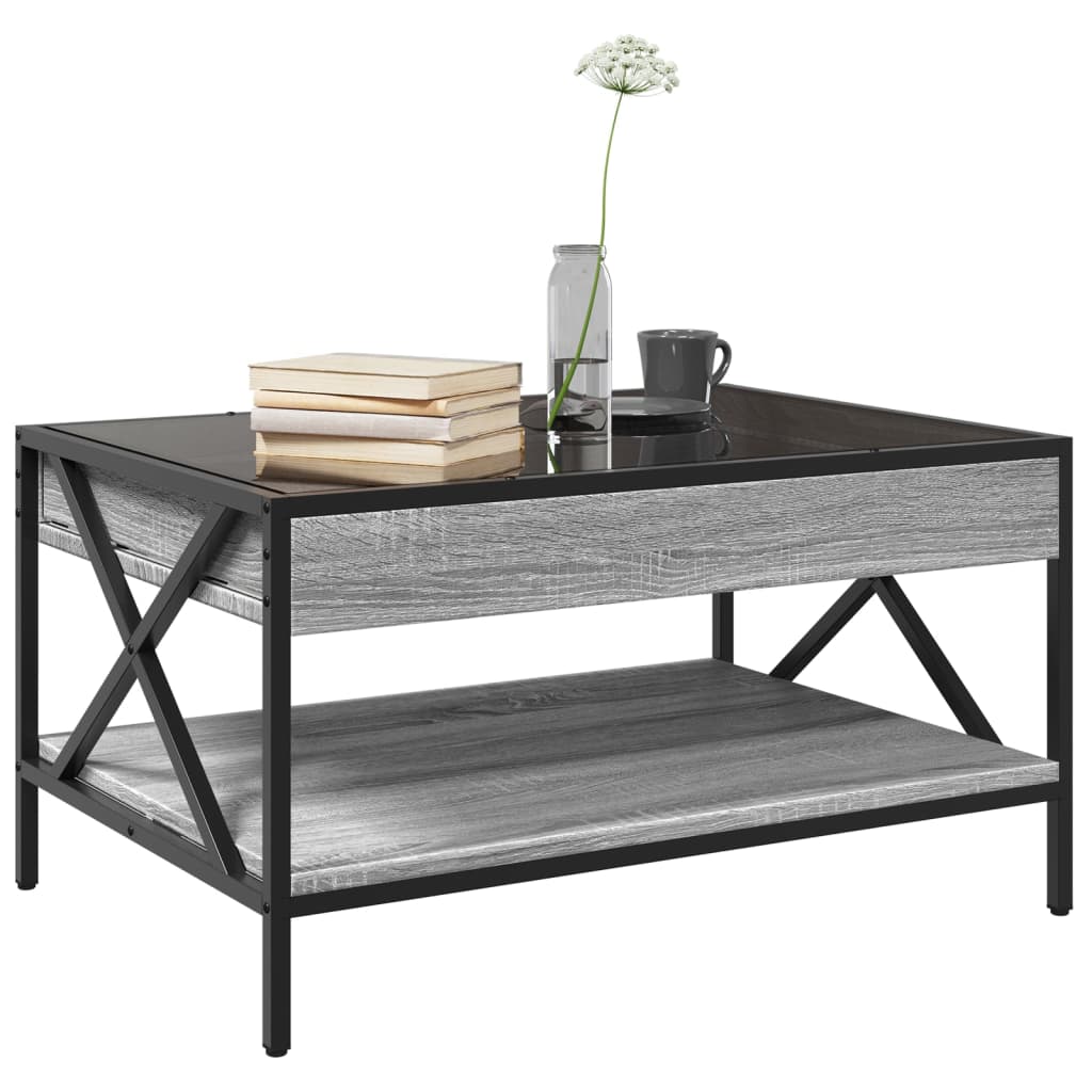 Salontafel met Infinity LED 70x50x38 cm grijs sonoma eikenkleur is nu te koop bij PeponiXL, paradijselijk wonen!