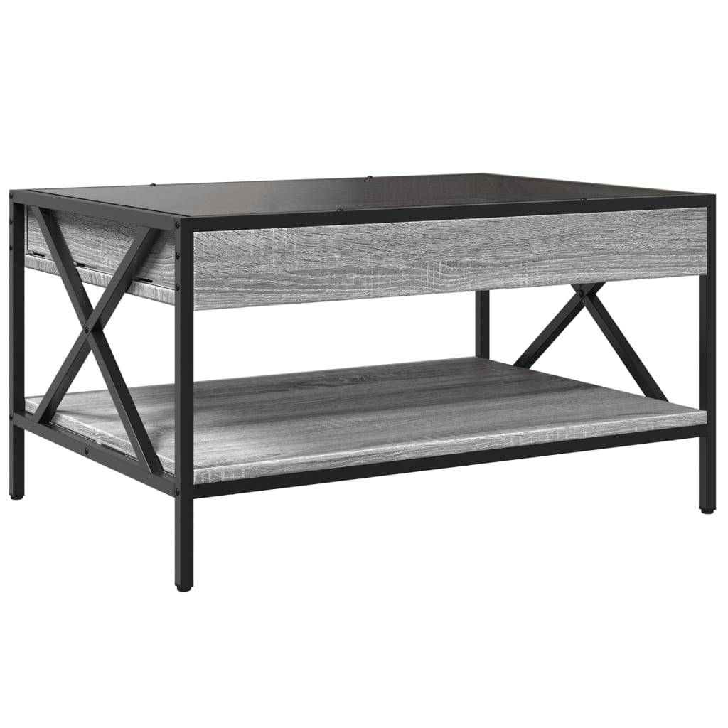 Salontafel met Infinity LED 70x50x38 cm grijs sonoma eikenkleur is nu te koop bij PeponiXL, paradijselijk wonen!