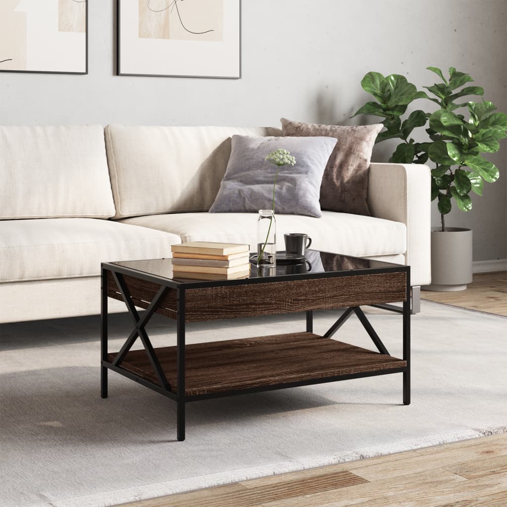Salontafel met Infinity LED 70x50x38 cm bruin eikenkleurig is nu te koop bij PeponiXL, paradijselijk wonen!