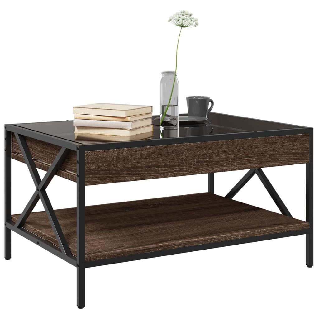 Salontafel met Infinity LED 70x50x38 cm bruin eikenkleurig is nu te koop bij PeponiXL, paradijselijk wonen!