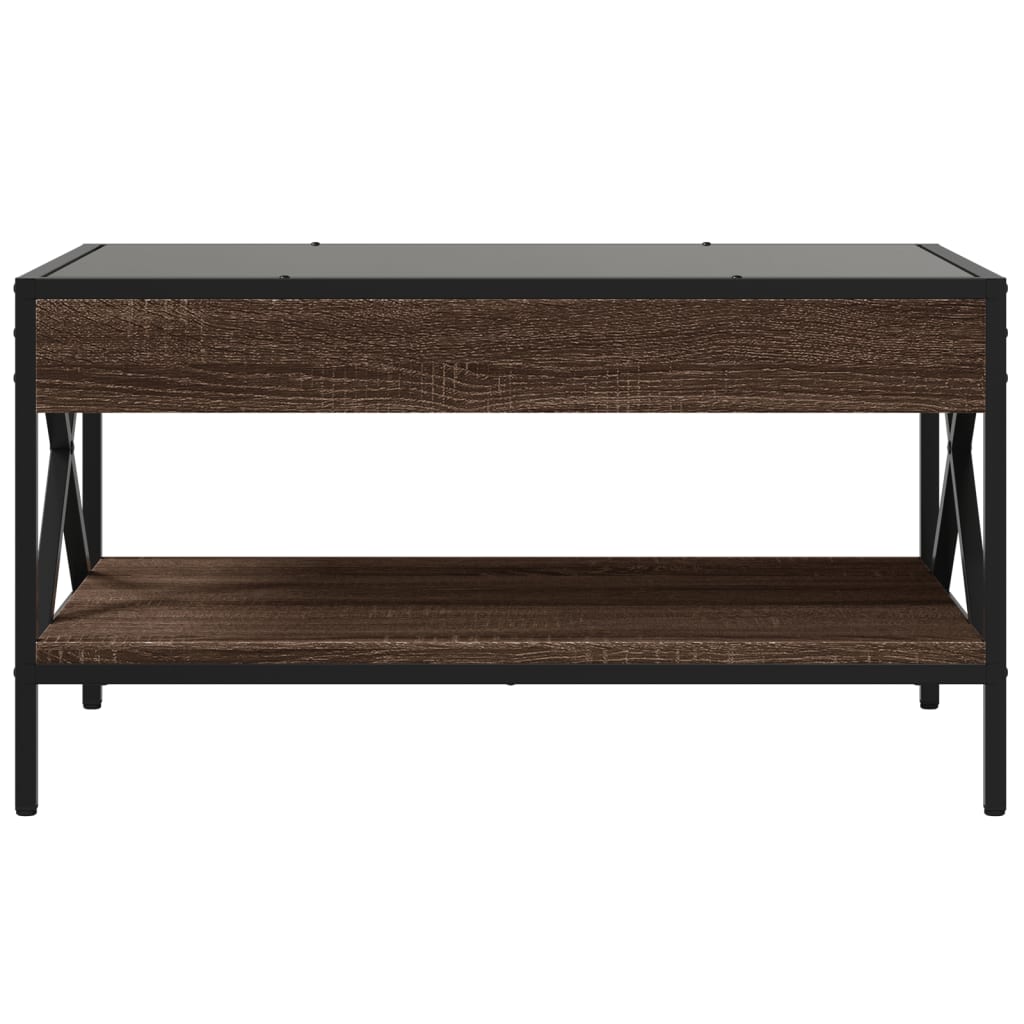 Salontafel met Infinity LED 70x50x38 cm bruin eikenkleurig is nu te koop bij PeponiXL, paradijselijk wonen!