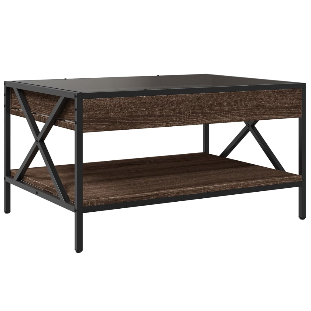 Salontafel met Infinity LED 70x50x38 cm bruin eikenkleurig is nu te koop bij PeponiXL, paradijselijk wonen!