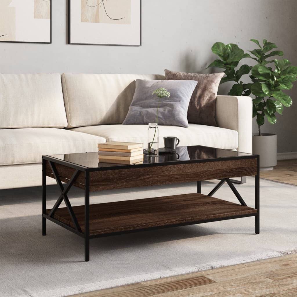 Salontafel met Infinity LED 90x50x38 cm bruin eikenkleurig is nu te koop bij PeponiXL, paradijselijk wonen!