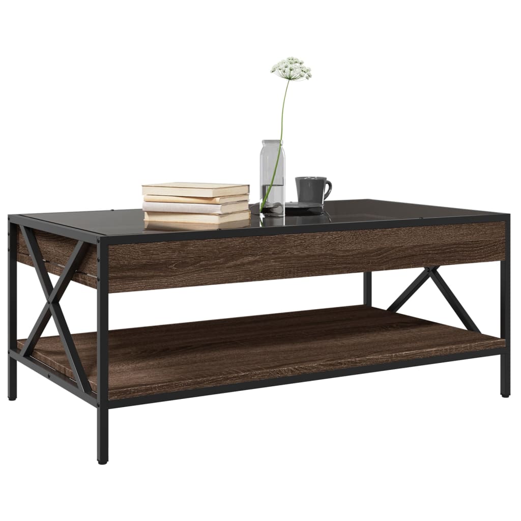 Salontafel met Infinity LED 90x50x38 cm bruin eikenkleurig is nu te koop bij PeponiXL, paradijselijk wonen!