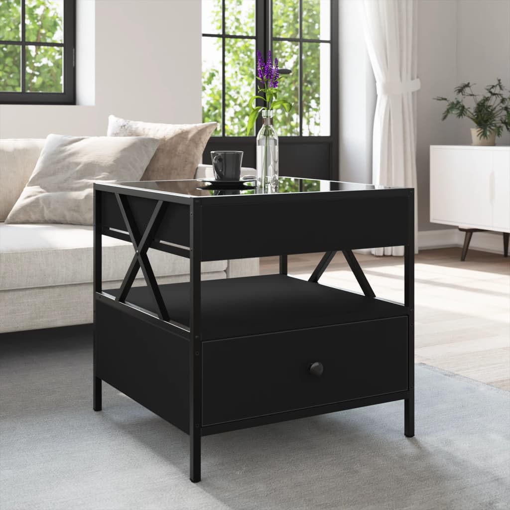 Salontafel met Infinity LED 50x50x51 cm zwart is nu te koop bij PeponiXL, paradijselijk wonen!
