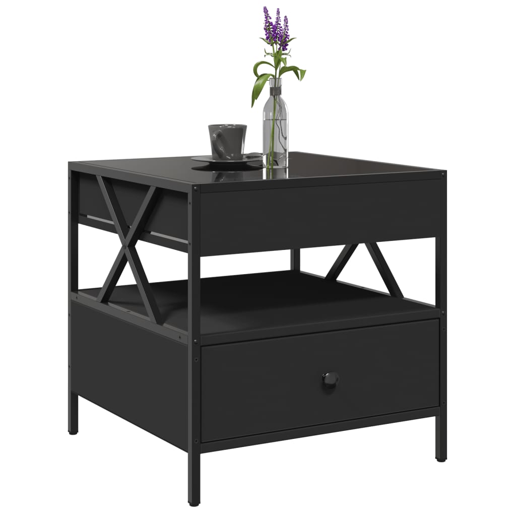 Salontafel met Infinity LED 50x50x51 cm zwart is nu te koop bij PeponiXL, paradijselijk wonen!