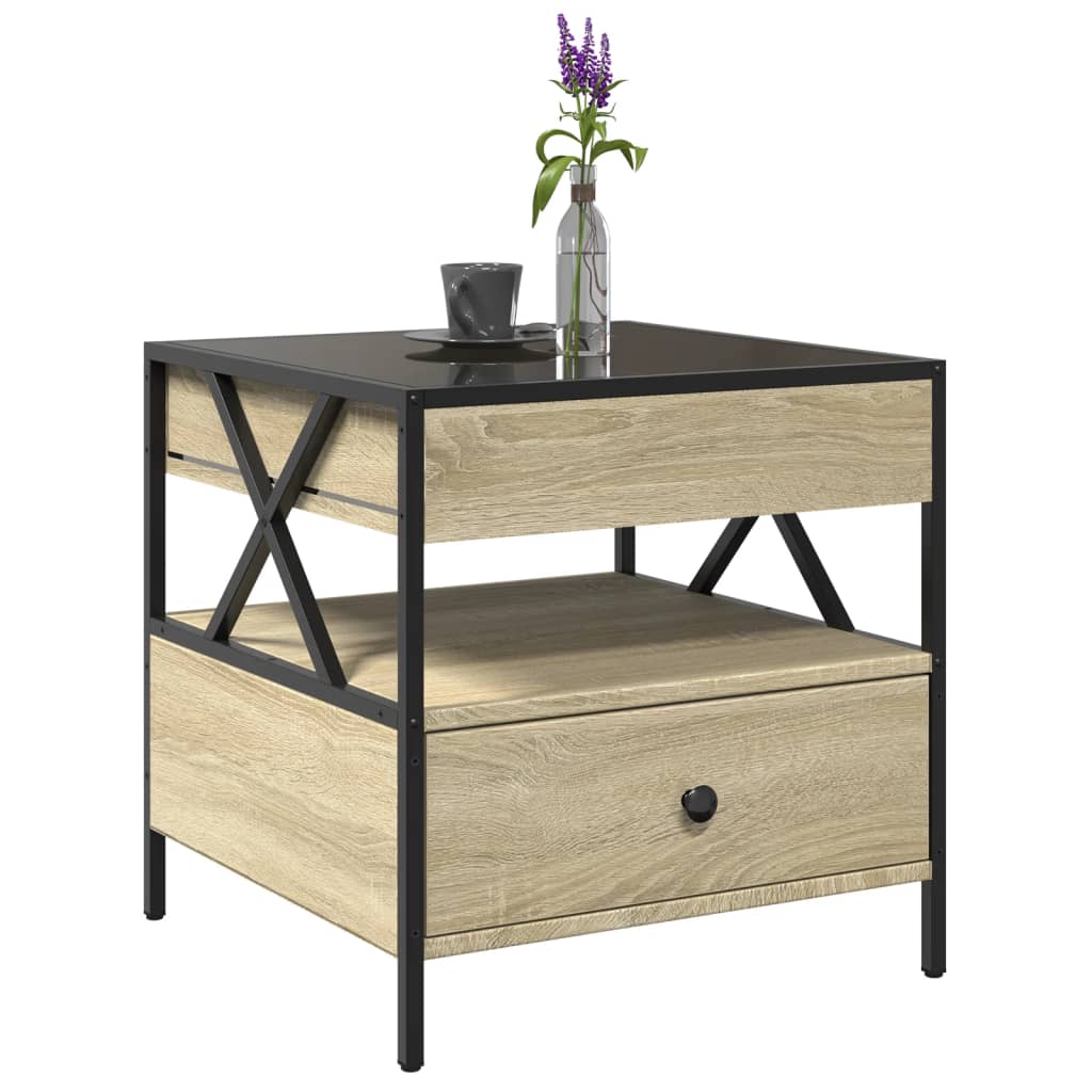 Salontafel met Infinity LED 50x50x51 cm sonoma eikenkleurig is nu te koop bij PeponiXL, paradijselijk wonen!