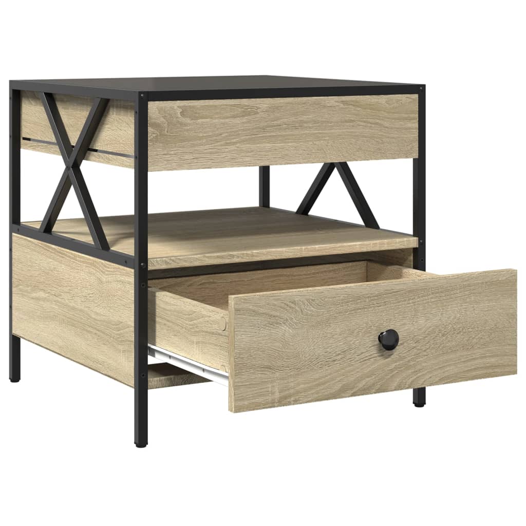 Salontafel met Infinity LED 50x50x51 cm sonoma eikenkleurig is nu te koop bij PeponiXL, paradijselijk wonen!