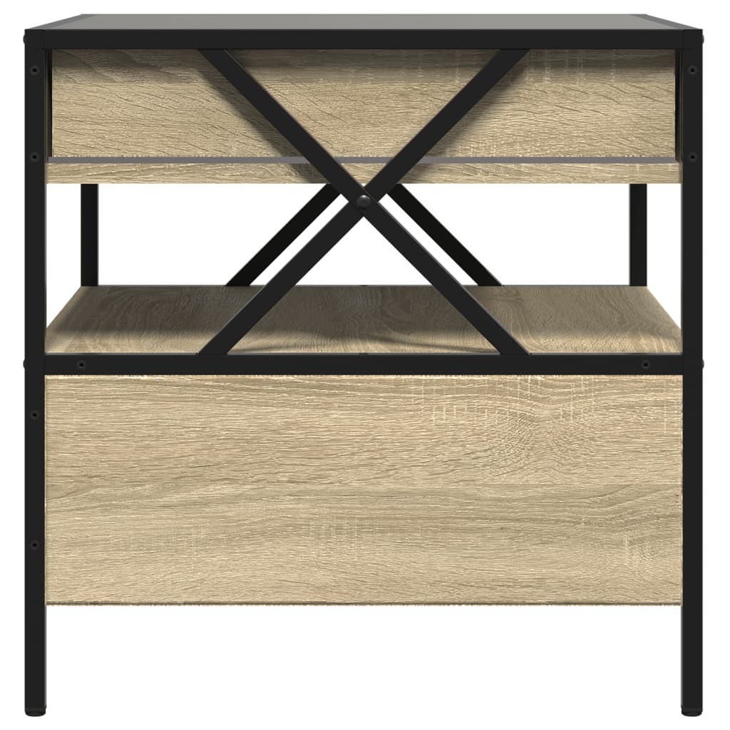 Salontafel met Infinity LED 50x50x51 cm sonoma eikenkleurig is nu te koop bij PeponiXL, paradijselijk wonen!