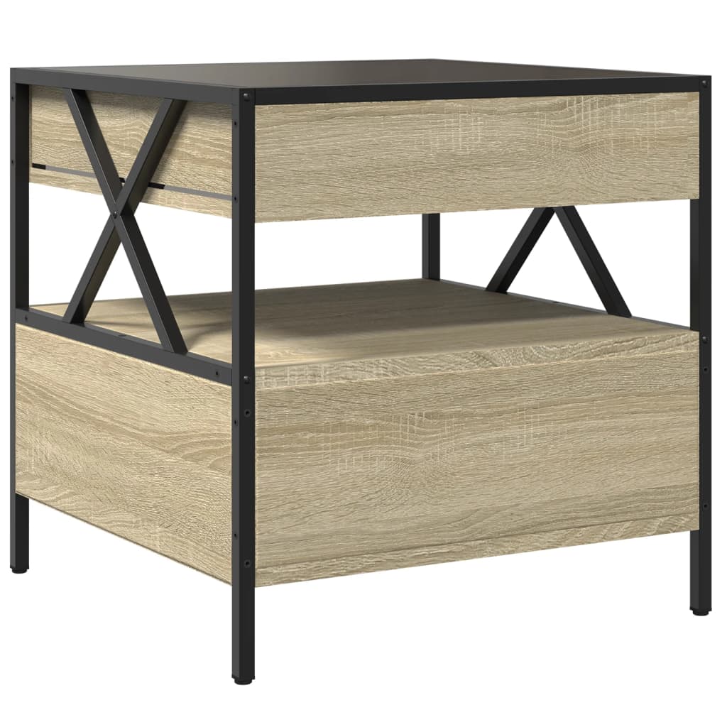 Salontafel met Infinity LED 50x50x51 cm sonoma eikenkleurig is nu te koop bij PeponiXL, paradijselijk wonen!