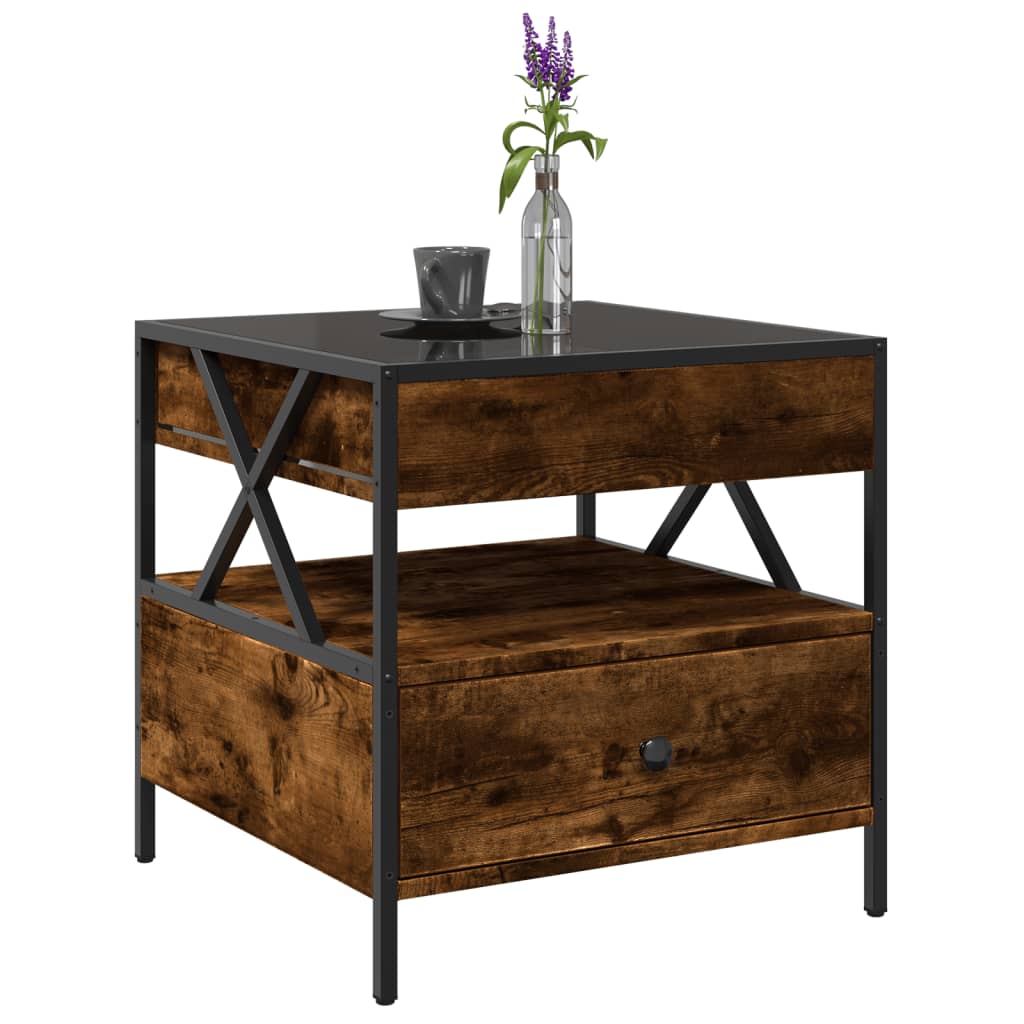 Salontafel met Infinity LED 50x50x51 cm gerookt eikenkleurig is nu te koop bij PeponiXL, paradijselijk wonen!