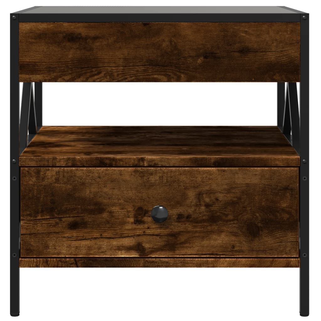 Salontafel met Infinity LED 50x50x51 cm gerookt eikenkleurig is nu te koop bij PeponiXL, paradijselijk wonen!