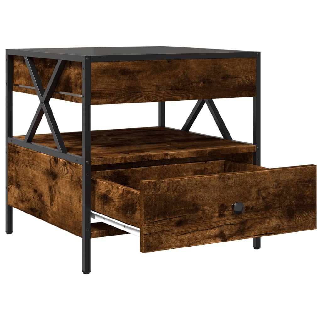 Salontafel met Infinity LED 50x50x51 cm gerookt eikenkleurig is nu te koop bij PeponiXL, paradijselijk wonen!