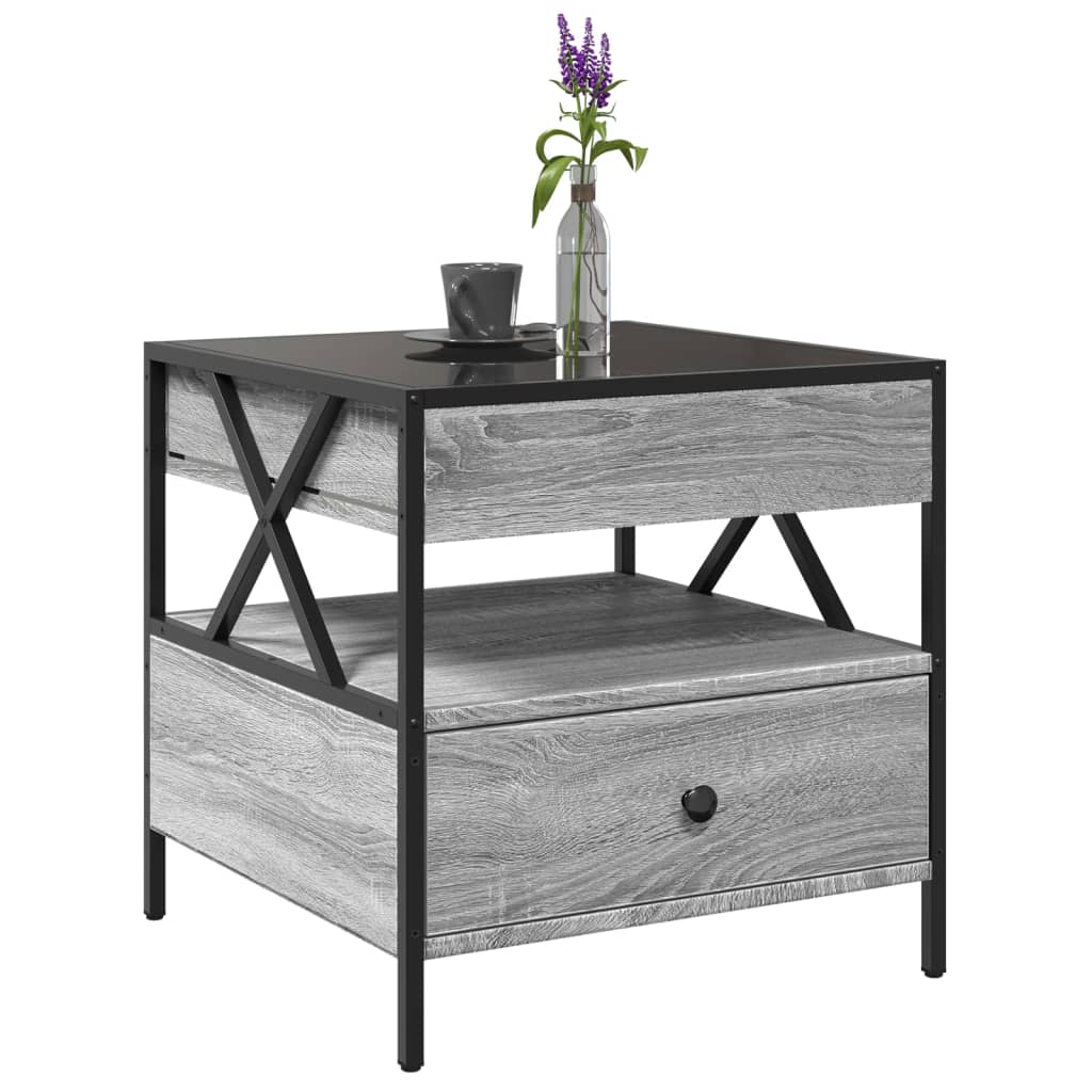 Salontafel met Infinity LED 50x50x51 cm grijs sonoma eikenkleur is nu te koop bij PeponiXL, paradijselijk wonen!