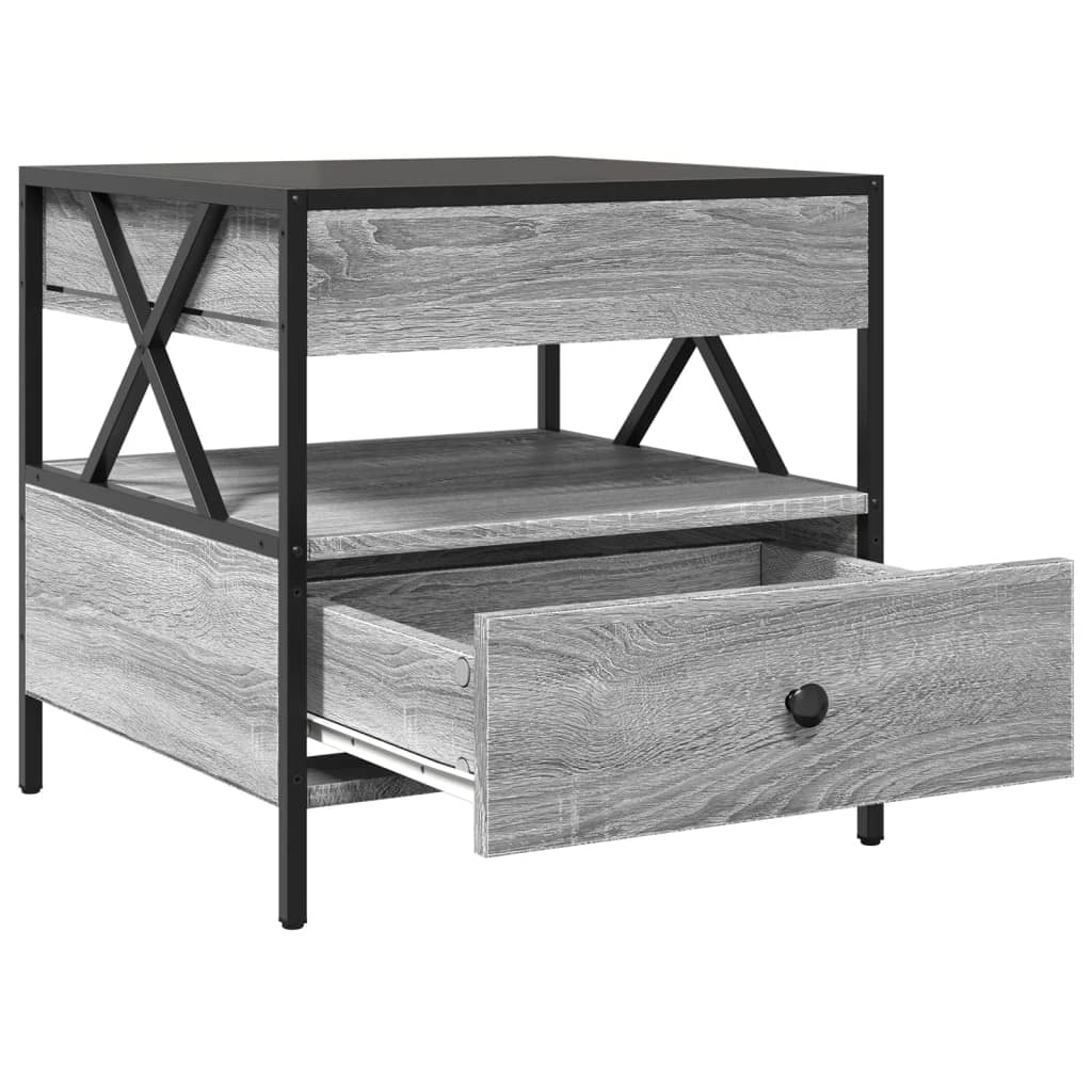 Salontafel met Infinity LED 50x50x51 cm grijs sonoma eikenkleur is nu te koop bij PeponiXL, paradijselijk wonen!