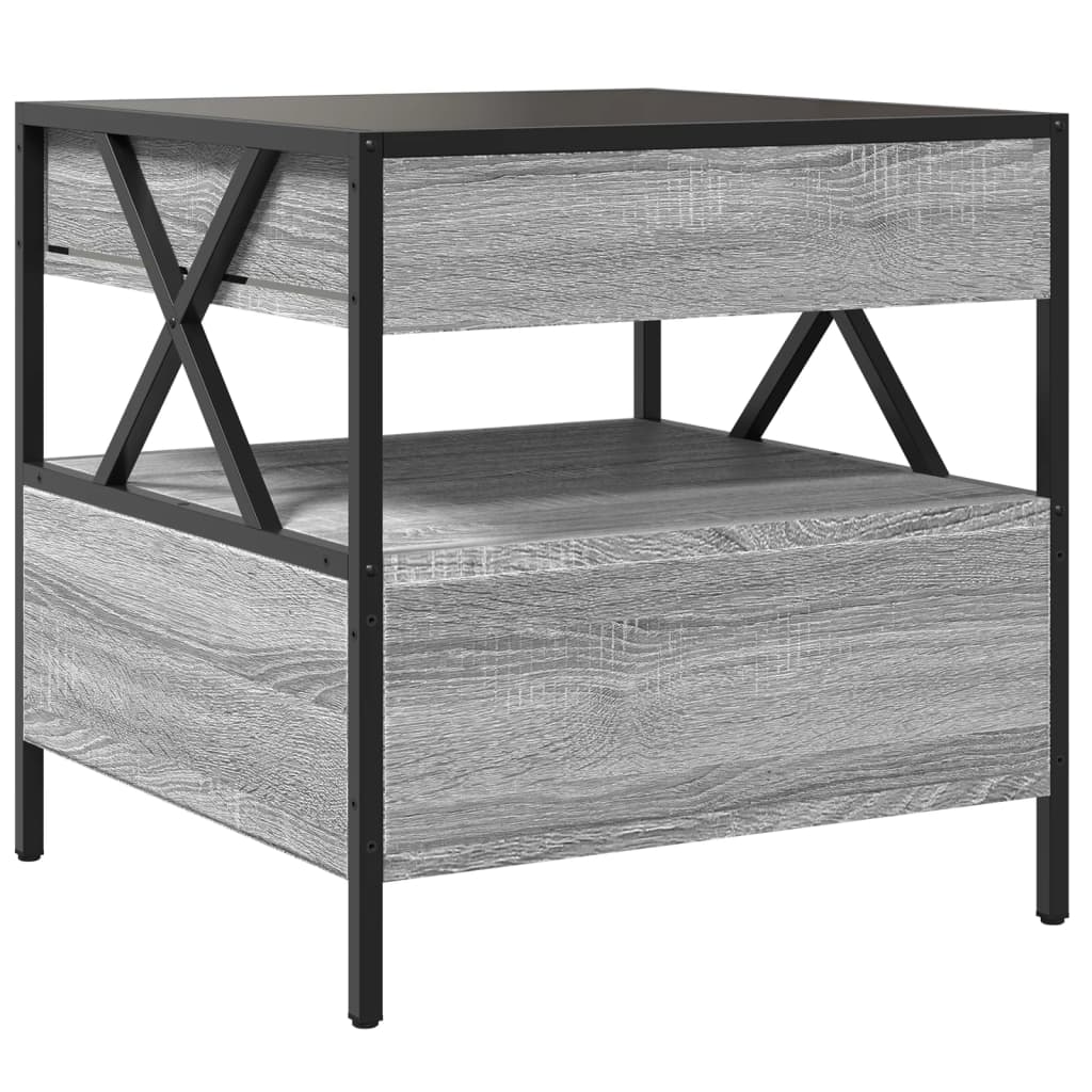 Salontafel met Infinity LED 50x50x51 cm grijs sonoma eikenkleur is nu te koop bij PeponiXL, paradijselijk wonen!