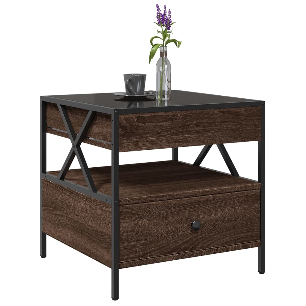 Salontafel met Infinity LED 50x50x51 cm bruin eikenkleurig is nu te koop bij PeponiXL, paradijselijk wonen!