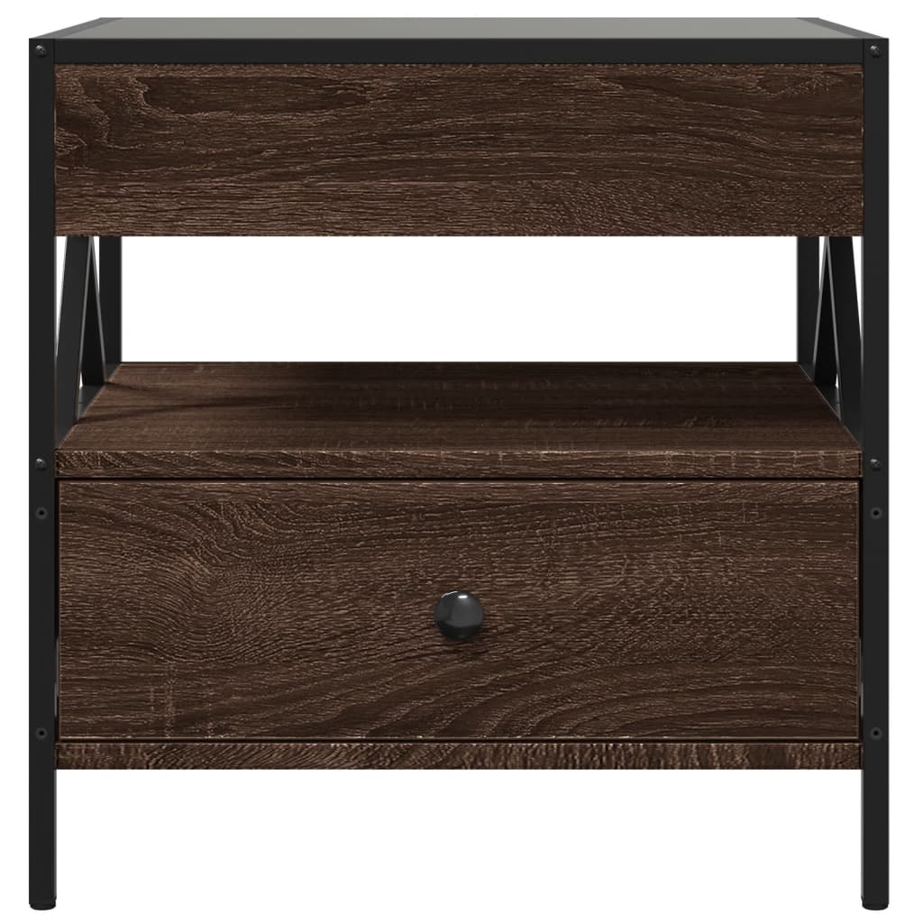 Salontafel met Infinity LED 50x50x51 cm bruin eikenkleurig is nu te koop bij PeponiXL, paradijselijk wonen!