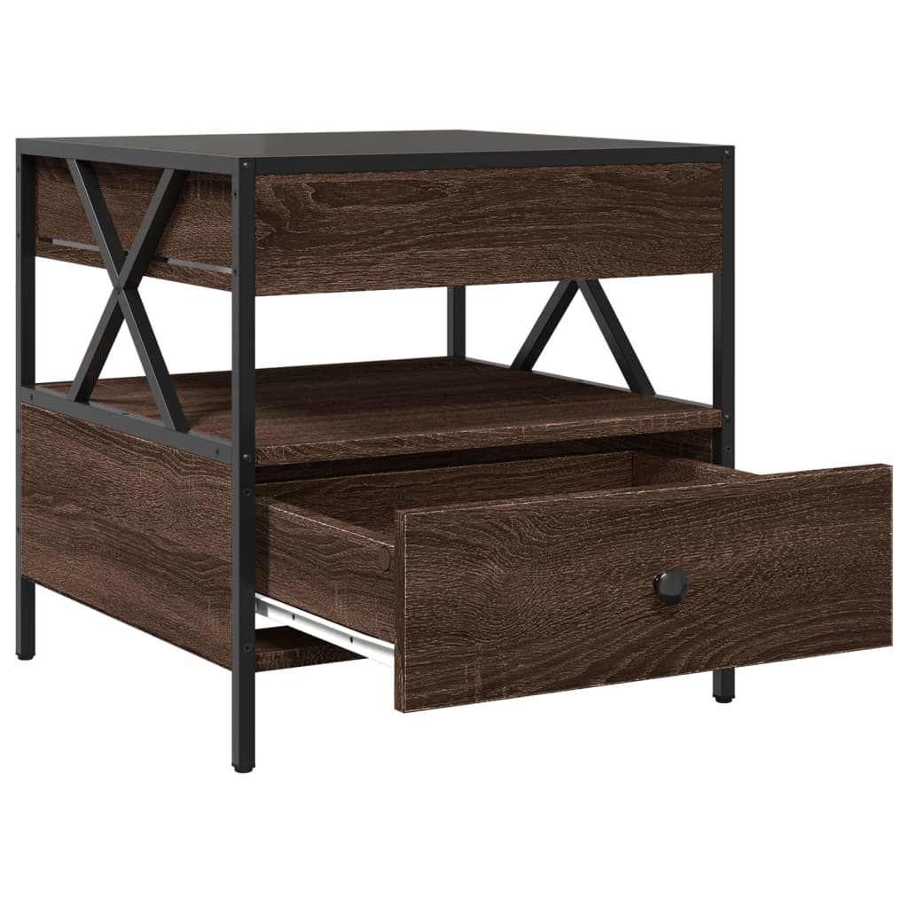 Salontafel met Infinity LED 50x50x51 cm bruin eikenkleurig is nu te koop bij PeponiXL, paradijselijk wonen!