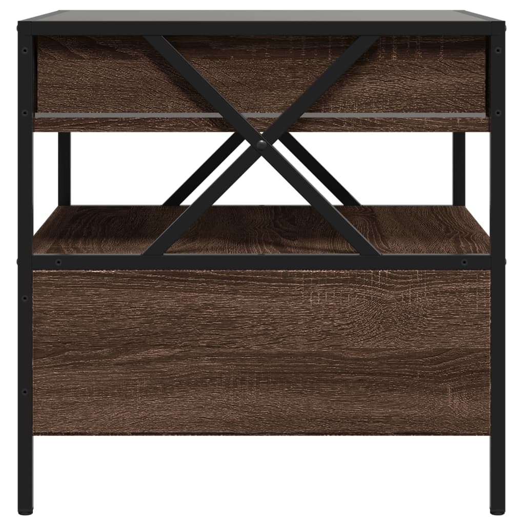Salontafel met Infinity LED 50x50x51 cm bruin eikenkleurig is nu te koop bij PeponiXL, paradijselijk wonen!