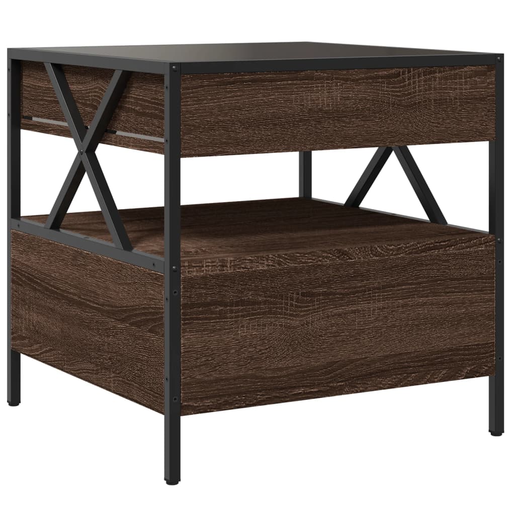 Salontafel met Infinity LED 50x50x51 cm bruin eikenkleurig is nu te koop bij PeponiXL, paradijselijk wonen!