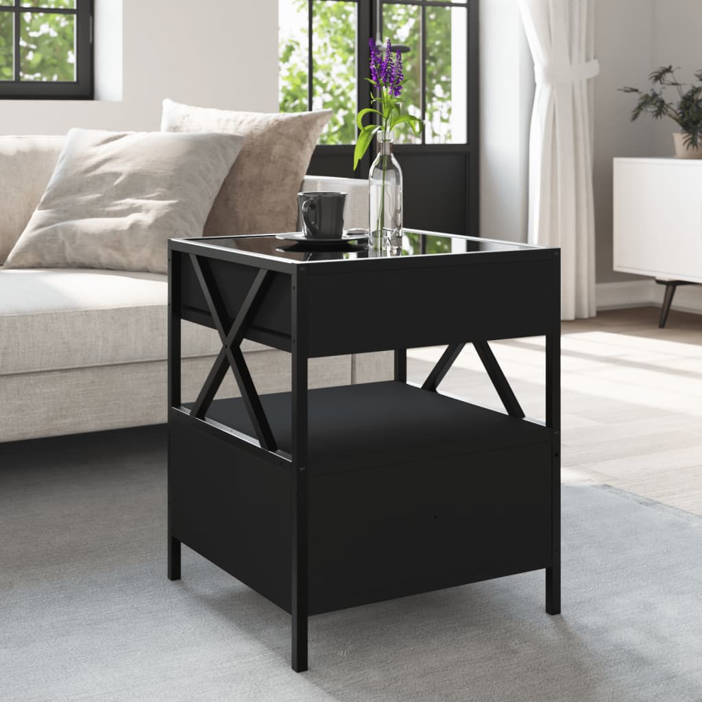 Salontafel met Infinity LED 40x40x51 cm zwart is nu te koop bij PeponiXL, paradijselijk wonen!