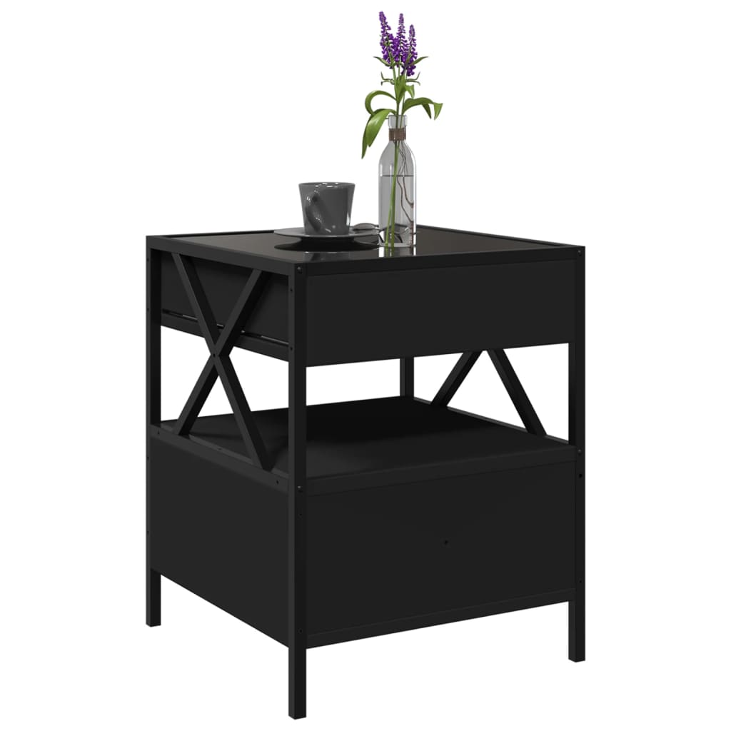 Salontafel met Infinity LED 40x40x51 cm zwart is nu te koop bij PeponiXL, paradijselijk wonen!