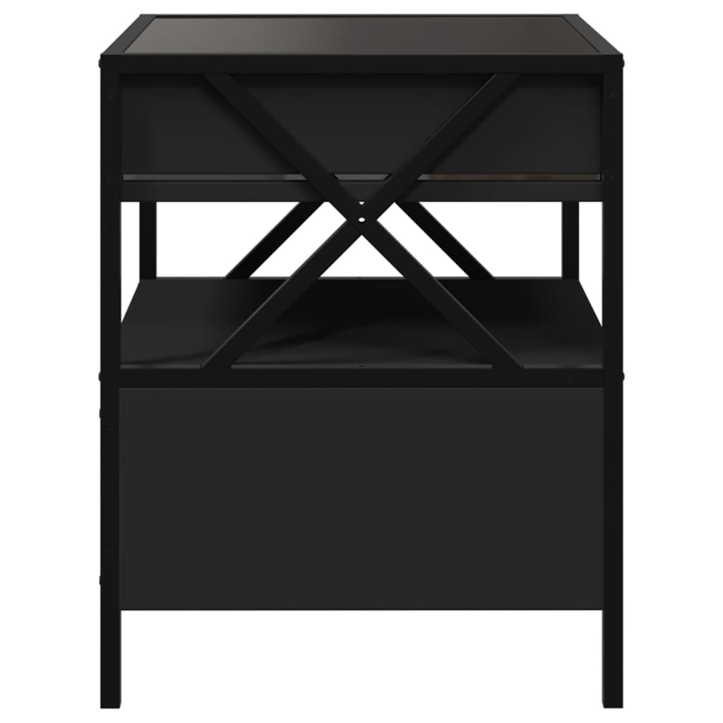 Salontafel met Infinity LED 40x40x51 cm zwart is nu te koop bij PeponiXL, paradijselijk wonen!