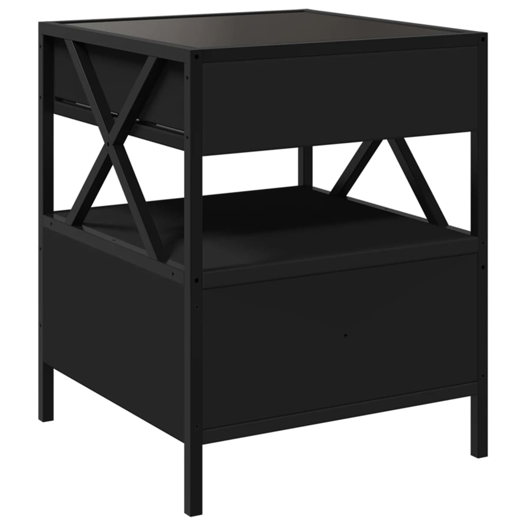 Salontafel met Infinity LED 40x40x51 cm zwart is nu te koop bij PeponiXL, paradijselijk wonen!