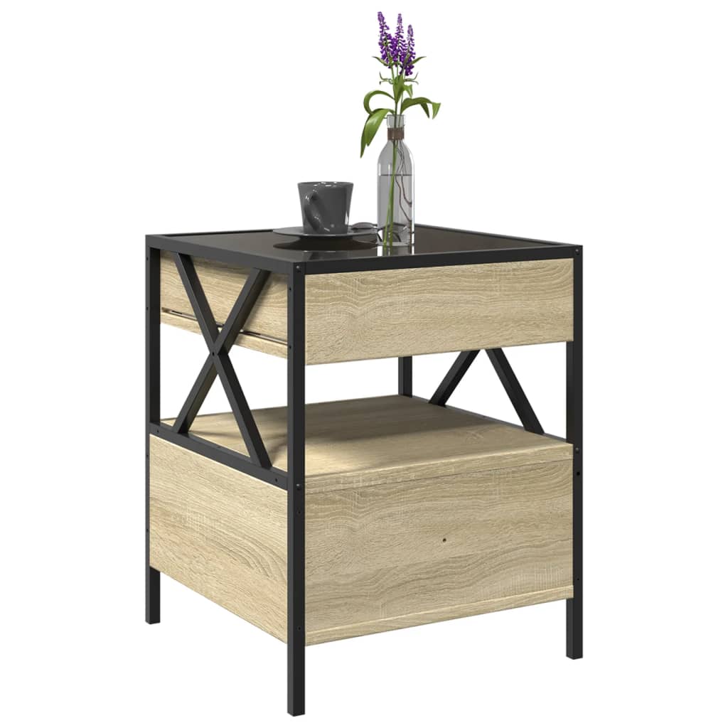 Salontafel met Infinity LED 40x40x51 cm sonoma eikenkleurig is nu te koop bij PeponiXL, paradijselijk wonen!
