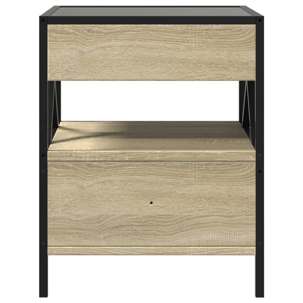 Salontafel met Infinity LED 40x40x51 cm sonoma eikenkleurig is nu te koop bij PeponiXL, paradijselijk wonen!