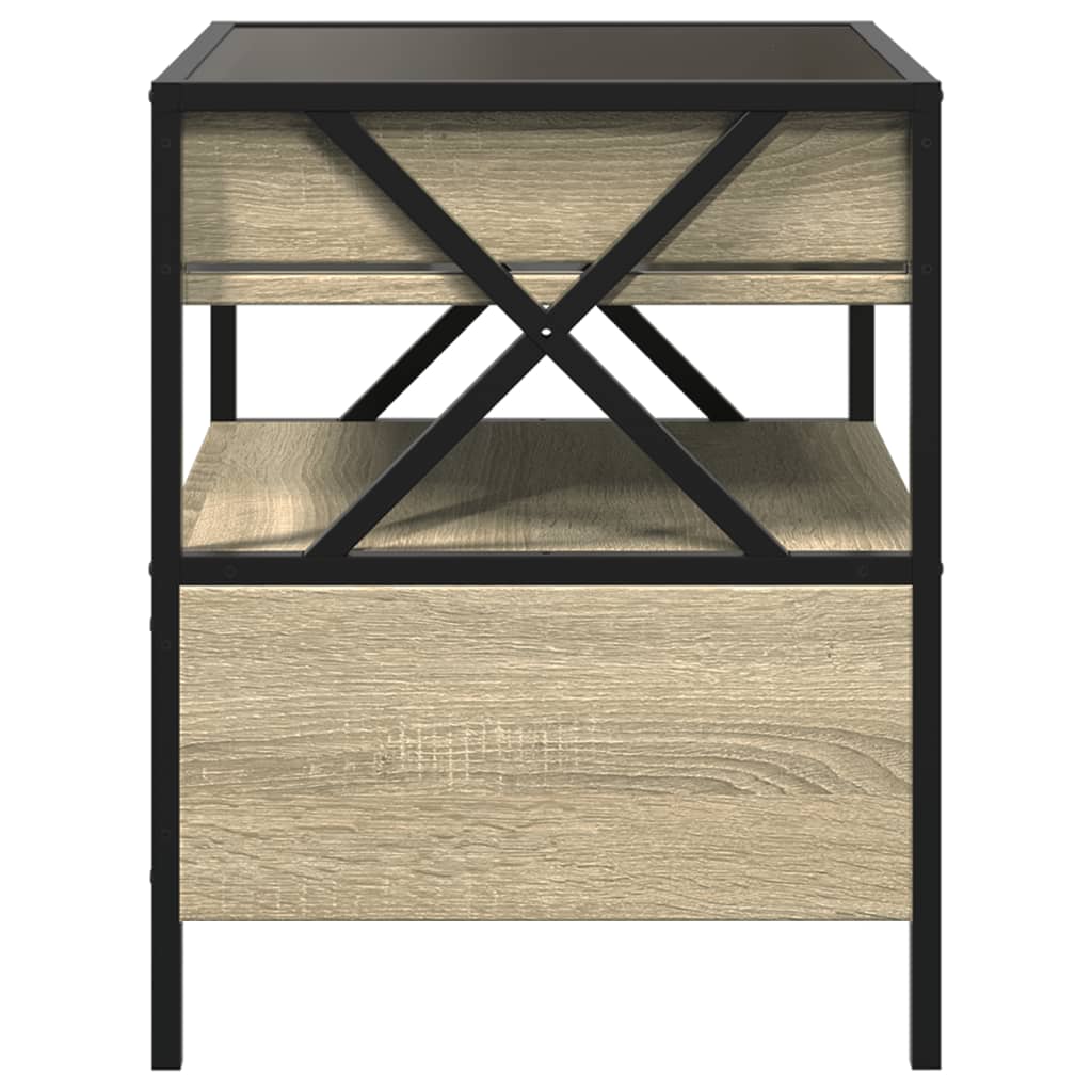 Salontafel met Infinity LED 40x40x51 cm sonoma eikenkleurig is nu te koop bij PeponiXL, paradijselijk wonen!