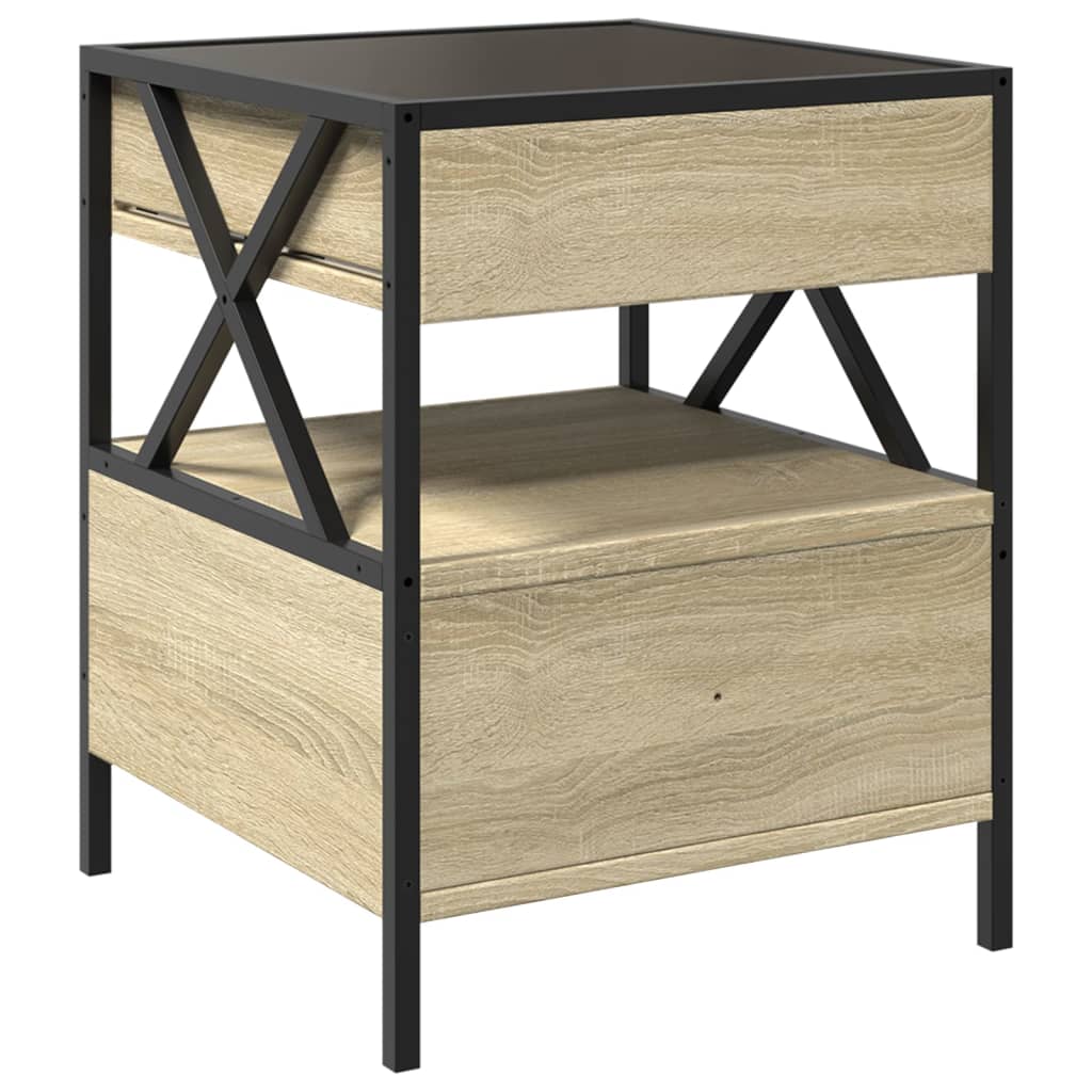 Salontafel met Infinity LED 40x40x51 cm sonoma eikenkleurig is nu te koop bij PeponiXL, paradijselijk wonen!