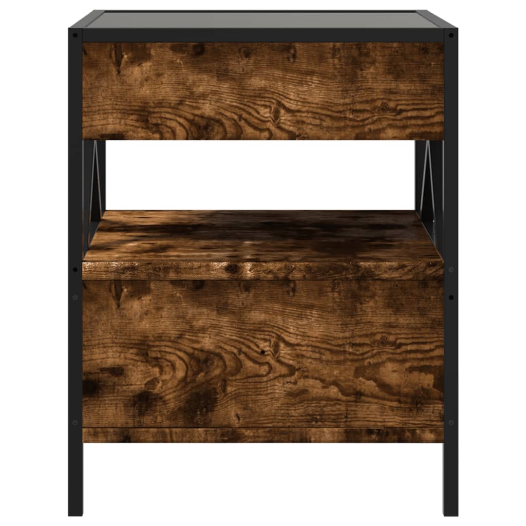 Salontafel met Infinity LED 40x40x51 cm gerookt eikenkleurig is nu te koop bij PeponiXL, paradijselijk wonen!