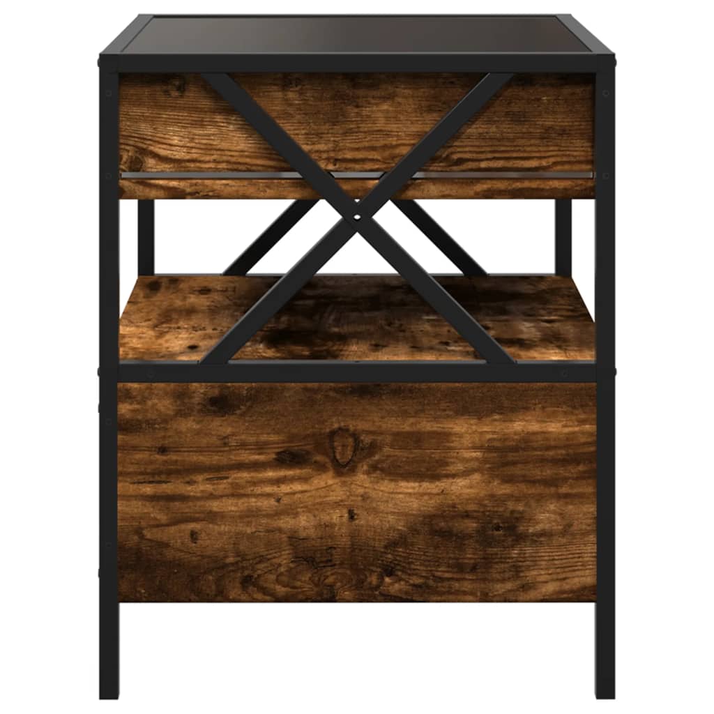 Salontafel met Infinity LED 40x40x51 cm gerookt eikenkleurig is nu te koop bij PeponiXL, paradijselijk wonen!