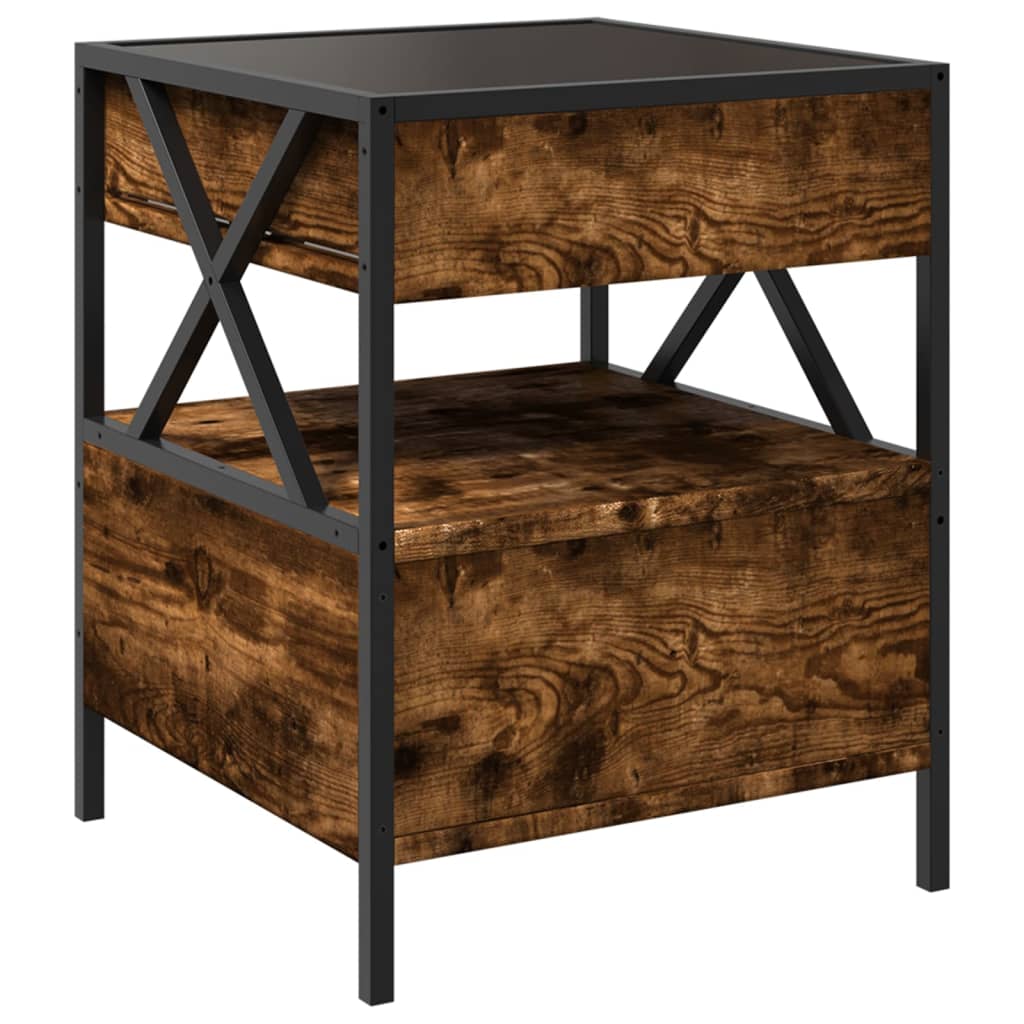 Salontafel met Infinity LED 40x40x51 cm gerookt eikenkleurig is nu te koop bij PeponiXL, paradijselijk wonen!