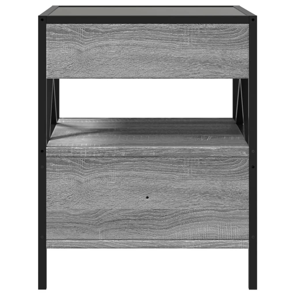 Salontafel met Infinity LED 40x40x51 cm grijs sonoma eikenkleur is nu te koop bij PeponiXL, paradijselijk wonen!