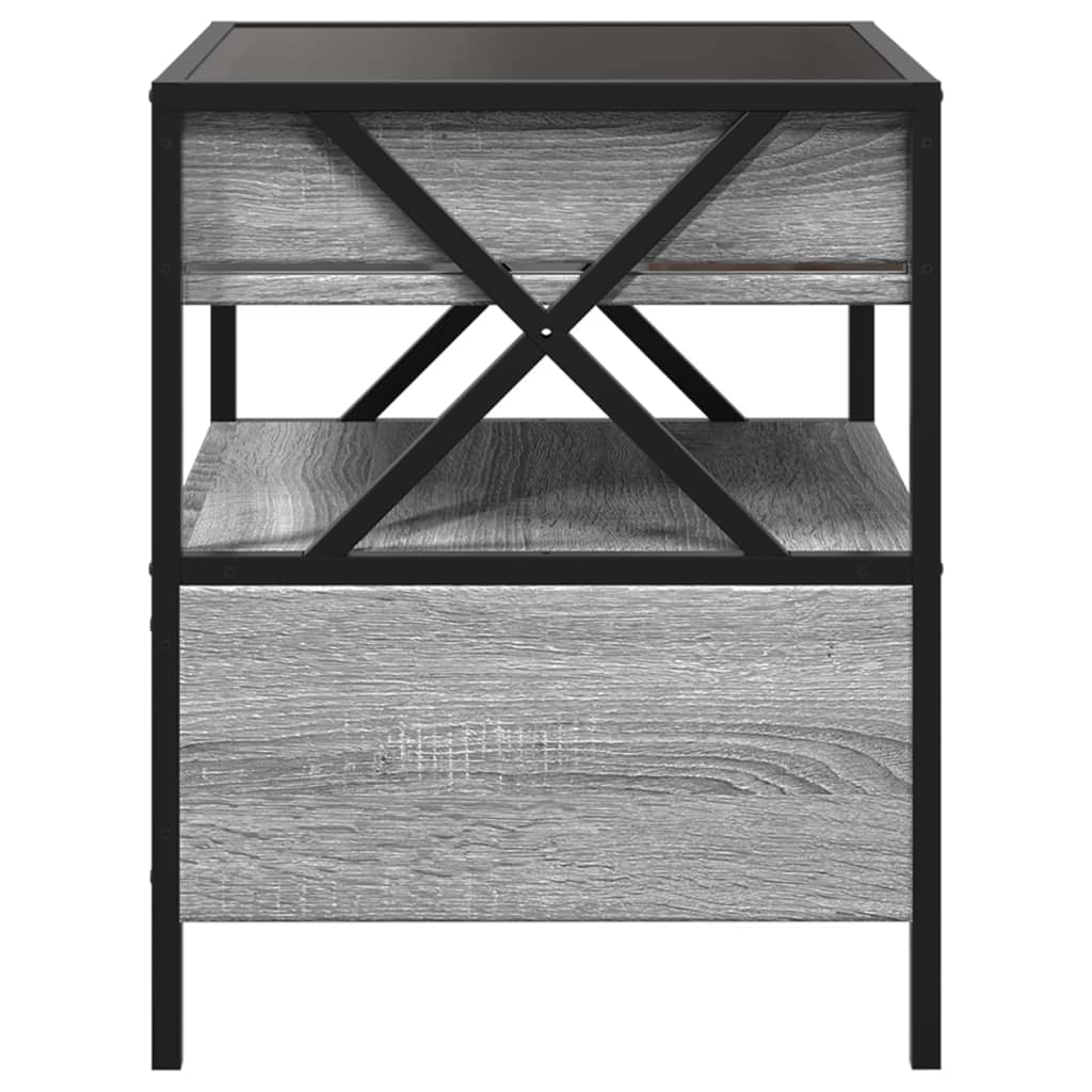 Salontafel met Infinity LED 40x40x51 cm grijs sonoma eikenkleur is nu te koop bij PeponiXL, paradijselijk wonen!