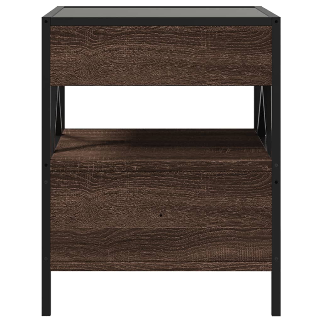 Salontafel met Infinity LED 40x40x51 cm bruin eikenkleurig is nu te koop bij PeponiXL, paradijselijk wonen!